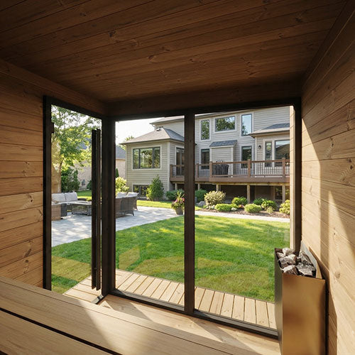 SaunaLife Garden Luxury Series 6 Person Outdoor Home Sauna Kit