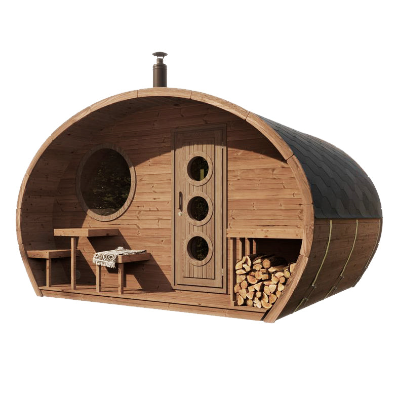 SaunaLife Garden Series 8 Person Outdoor Home Sauna Suite Kit