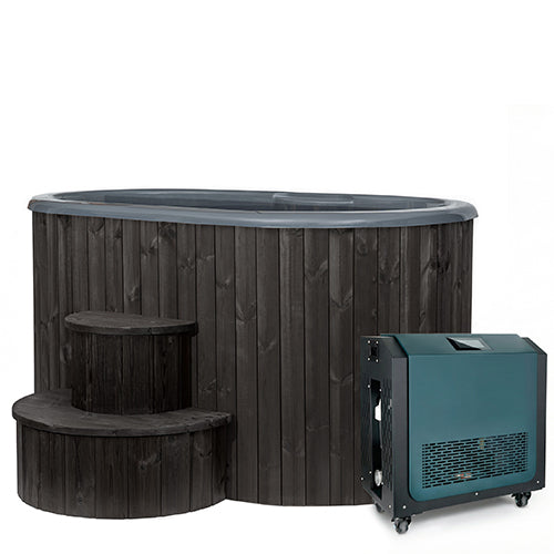 SaunaLife 2-Person Immersion Tub and Combination Water Chiller/Heater, Black