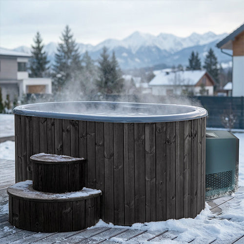 SaunaLife 2-Person Immersion Tub and Combination Water Chiller/Heater, Black
