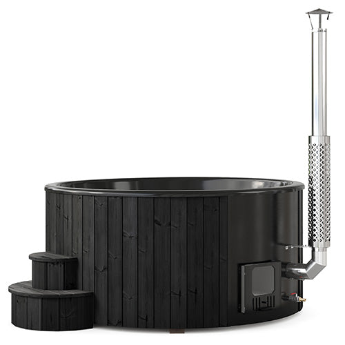 SaunaLife Soak Series Wood-Burning Hot Tub, Black, Up to 7 Persons