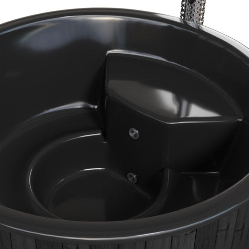 SaunaLife Soak Series Wood-Burning Hot Tub, Black, Up to 7 Persons