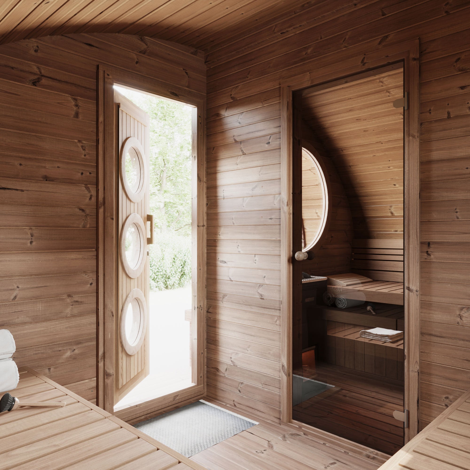 SaunaLife Garden Series 8 Person Outdoor Home Sauna Suite Kit