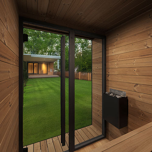 Luxury 4-Person Outdoor Sauna | SaunaLife Garden Luxury Series | Modern Home Wellness