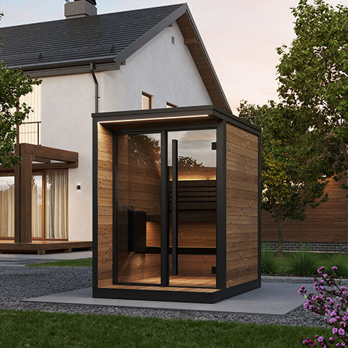 Luxury 4-Person Outdoor Sauna | SaunaLife Garden Luxury Series | Modern Home Wellness